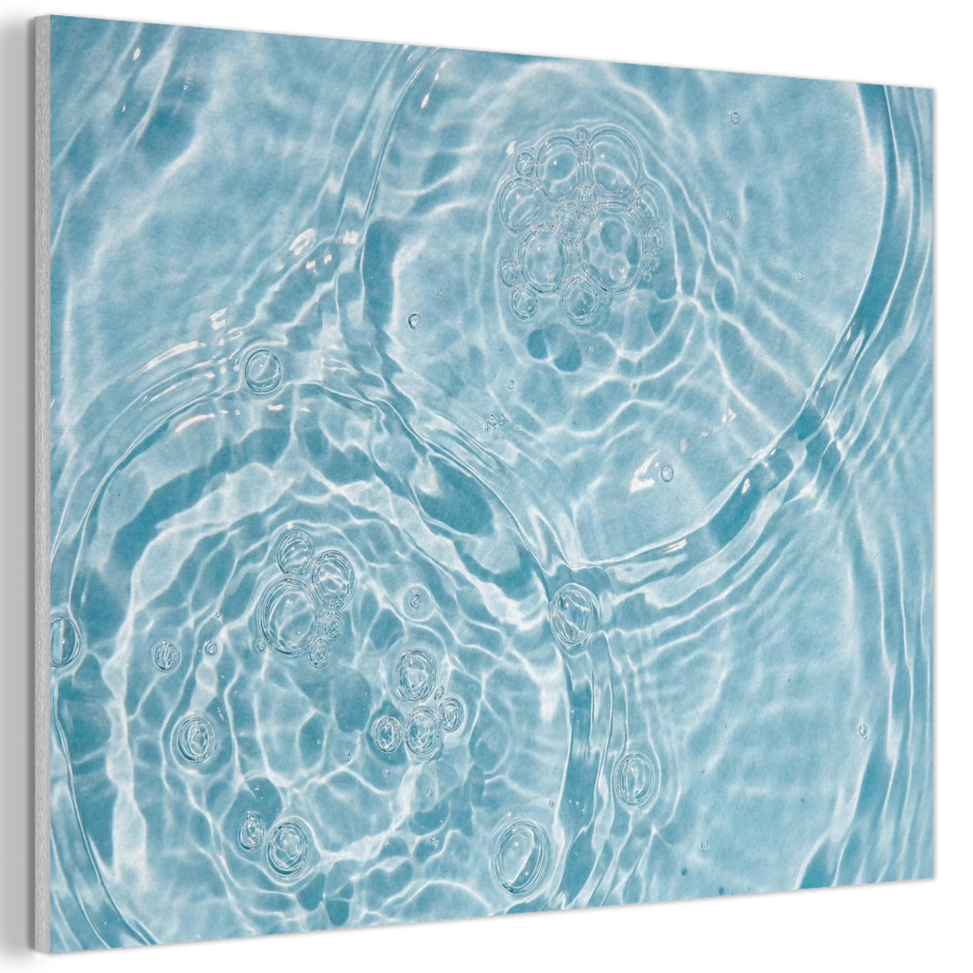 MuchoWow© Felt Panel 40x30 cm Framed Design Print Accent Interior Wallart Decoration Wall Art Water - Blue - bubbles