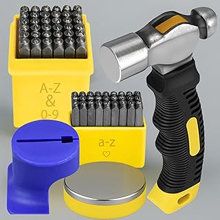 YARDD 64 PCS Metal Stamping Kit - Metal Stamps for Jewelry Making Letter Punch Set Leather Steel Number and Letter Stamping Kit Hand Press