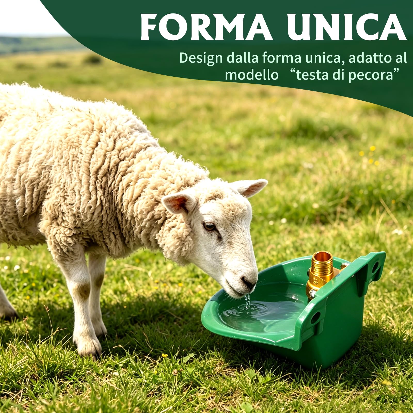 Farm & Ranch - Ciotola automatica per l’acqua per pecore, valvola in rame