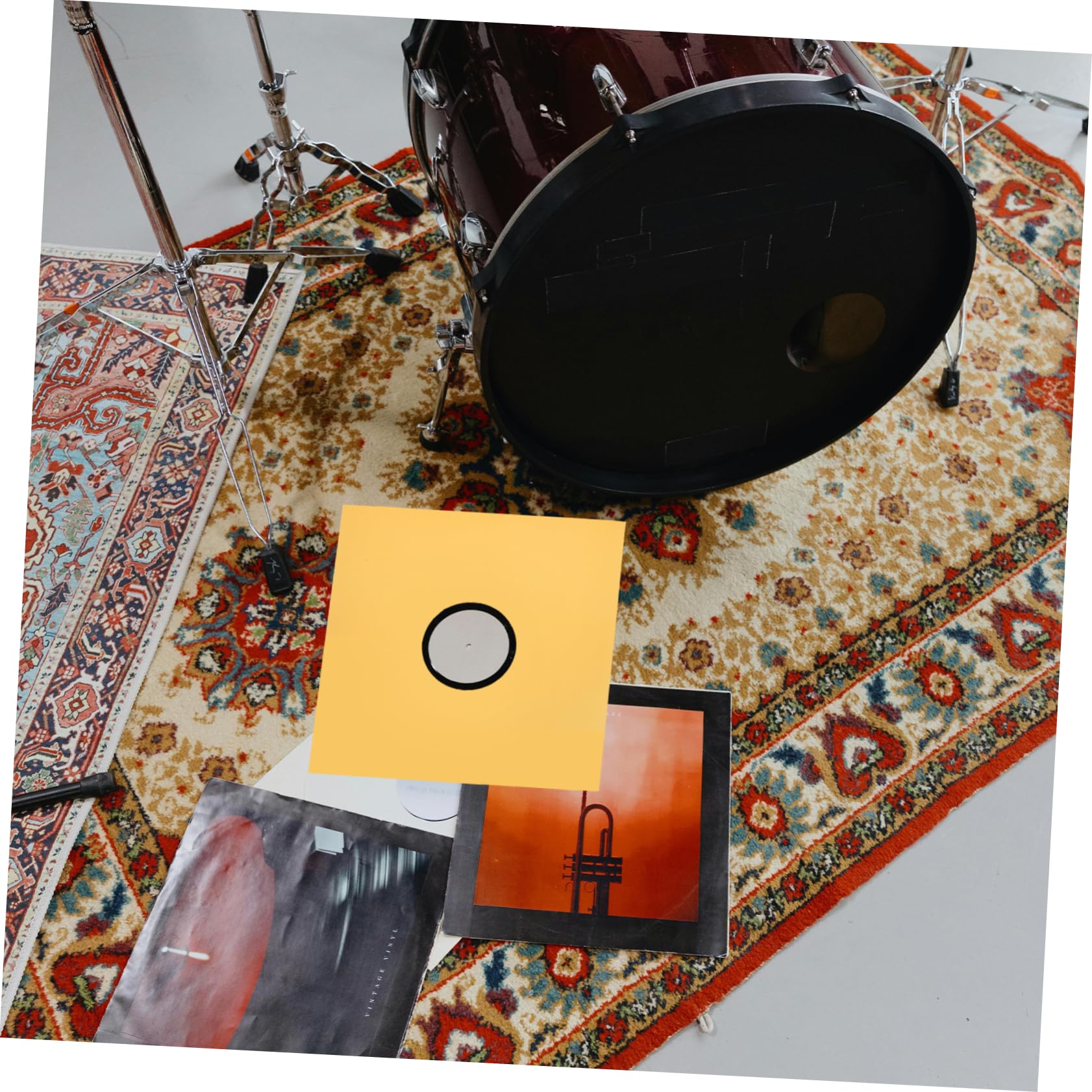Buste Protettive per Dischi in Vinile in Carta Kraft Gialla, 10 Pezzi, Facili da Usare e Resistenti agli Strappi la Conservazione