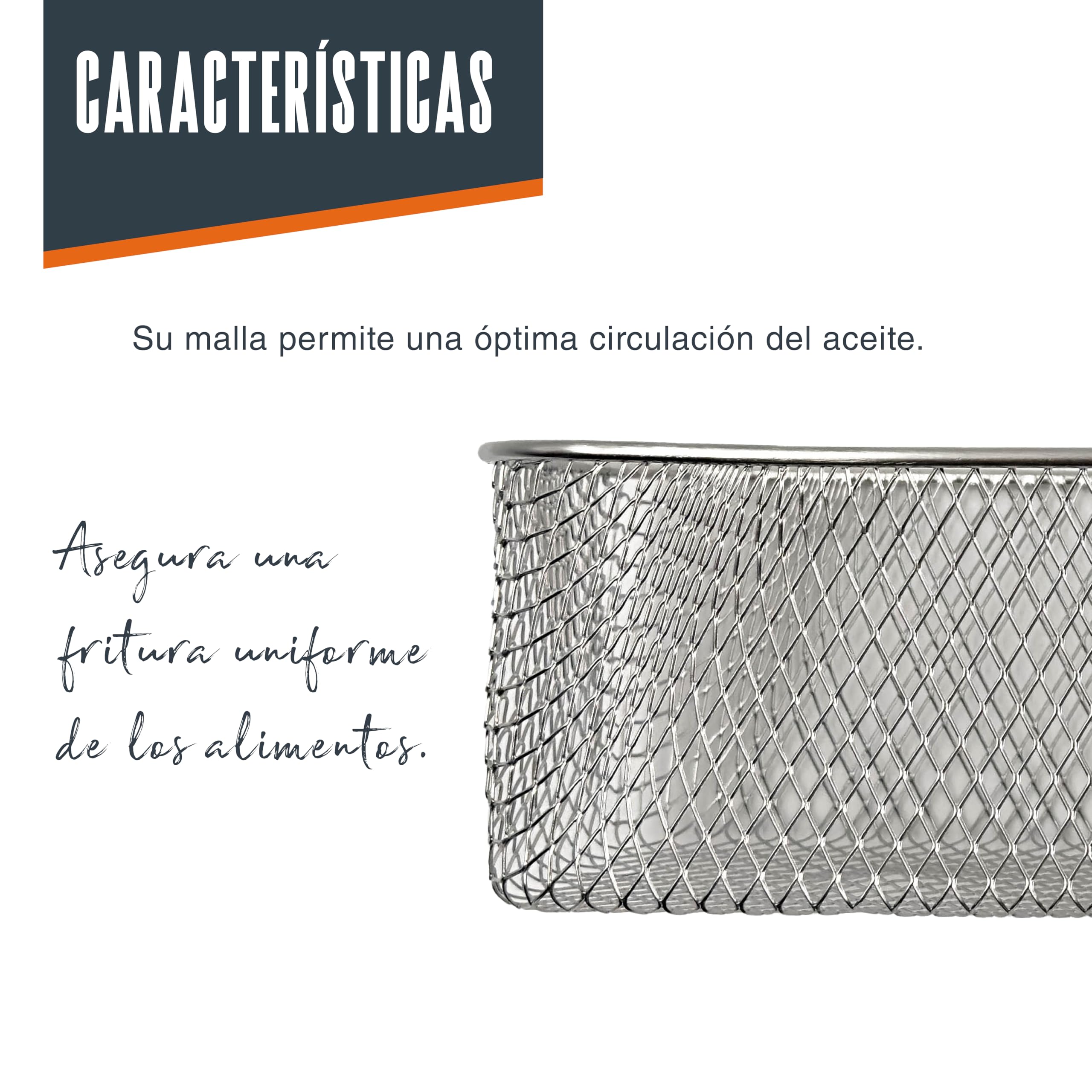 Lacor - R69135A - Cestillo para Freidora Ergo, Acero inoxidable 18/10, Compatible con Freidoras de 3,5-4 L, 23,5 x 14 x 8,5 cm, Uso Profesional, Durabilidad y Resistencia