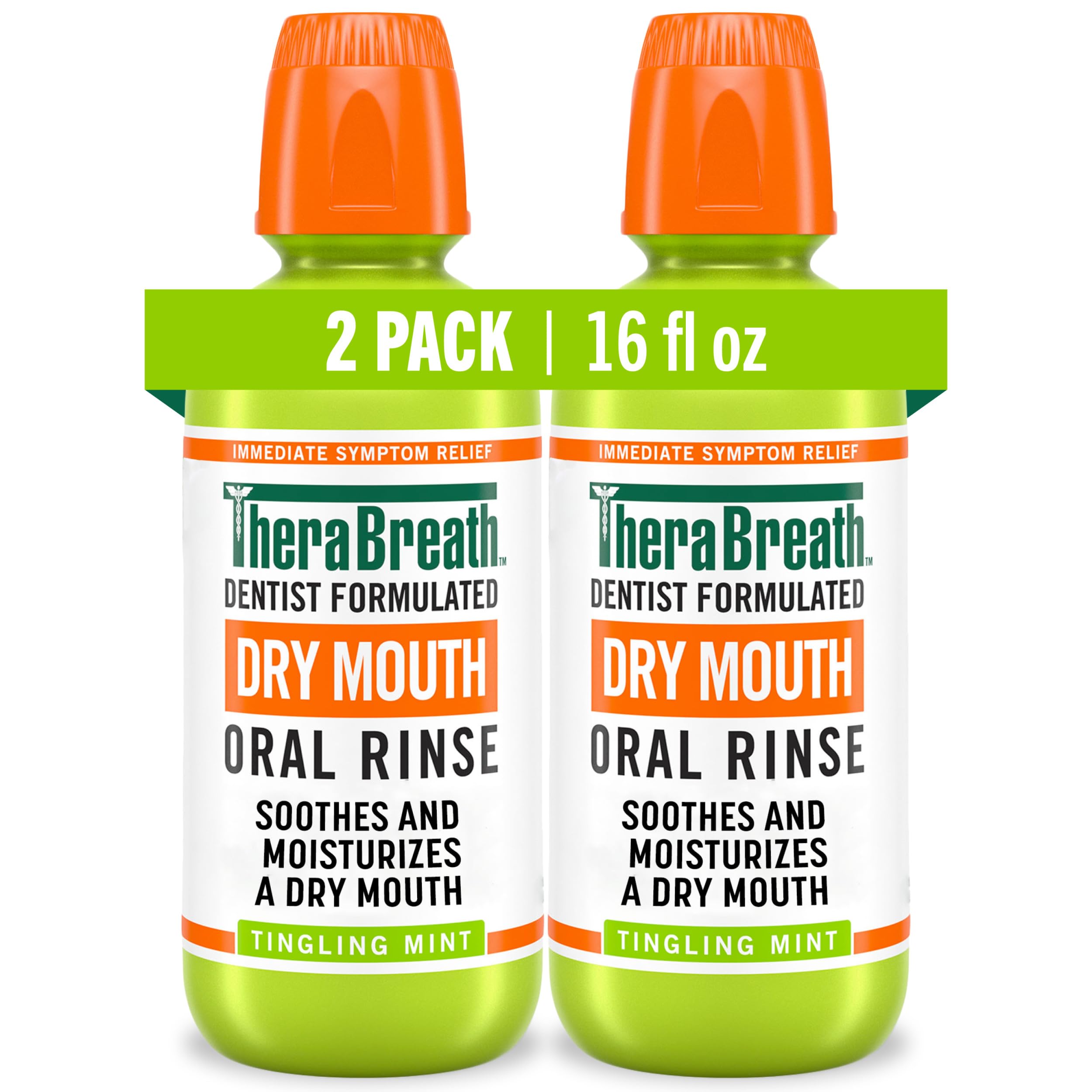 Dry Mouth Dentist Recommended Oral Rinse, Tingling Mint, 16 Ounce (Pack Of 2)