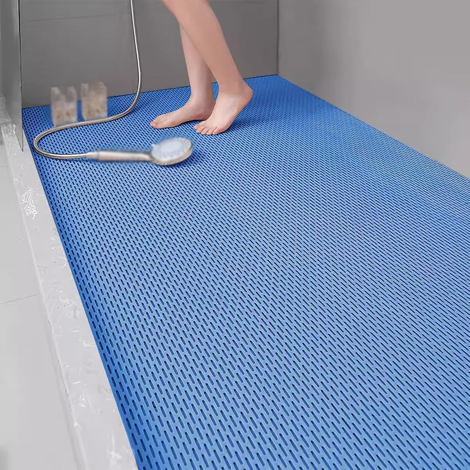 QYMYOZ PVC Drainage Mats For Bathroom And Kitchen Waterproof Floor Mats(Blue,90cm x 120cm)