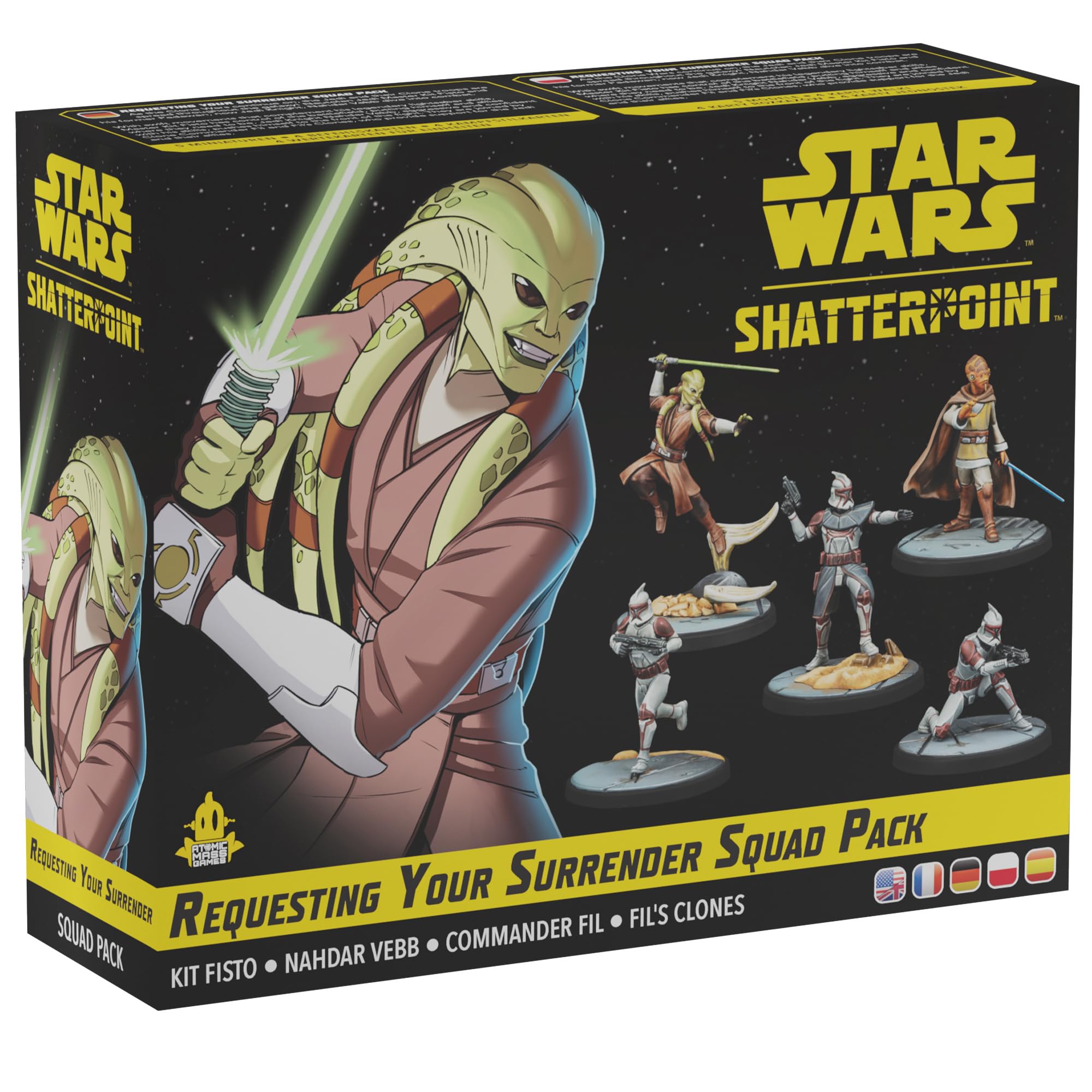 Atomic Mass Games | Star Wars Legion: Requesting Your Surrender Squad Pack | Giochi Di Miniature, Jedi E Cloni Delle Guerre Dei Cloni, 5 Miniature Da Assemblare | 2 Giocatori | 90 Minuti