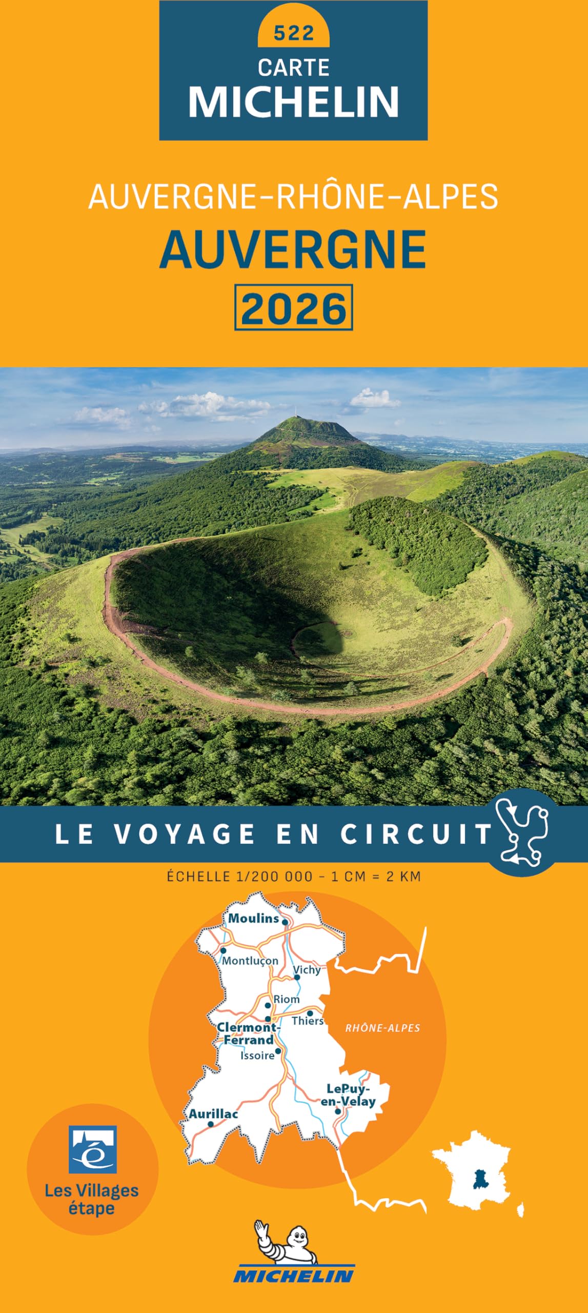 Auvergne: Auvergne-Rhône-Alpes : le voyage en circuit (Michelin régional, 522)
