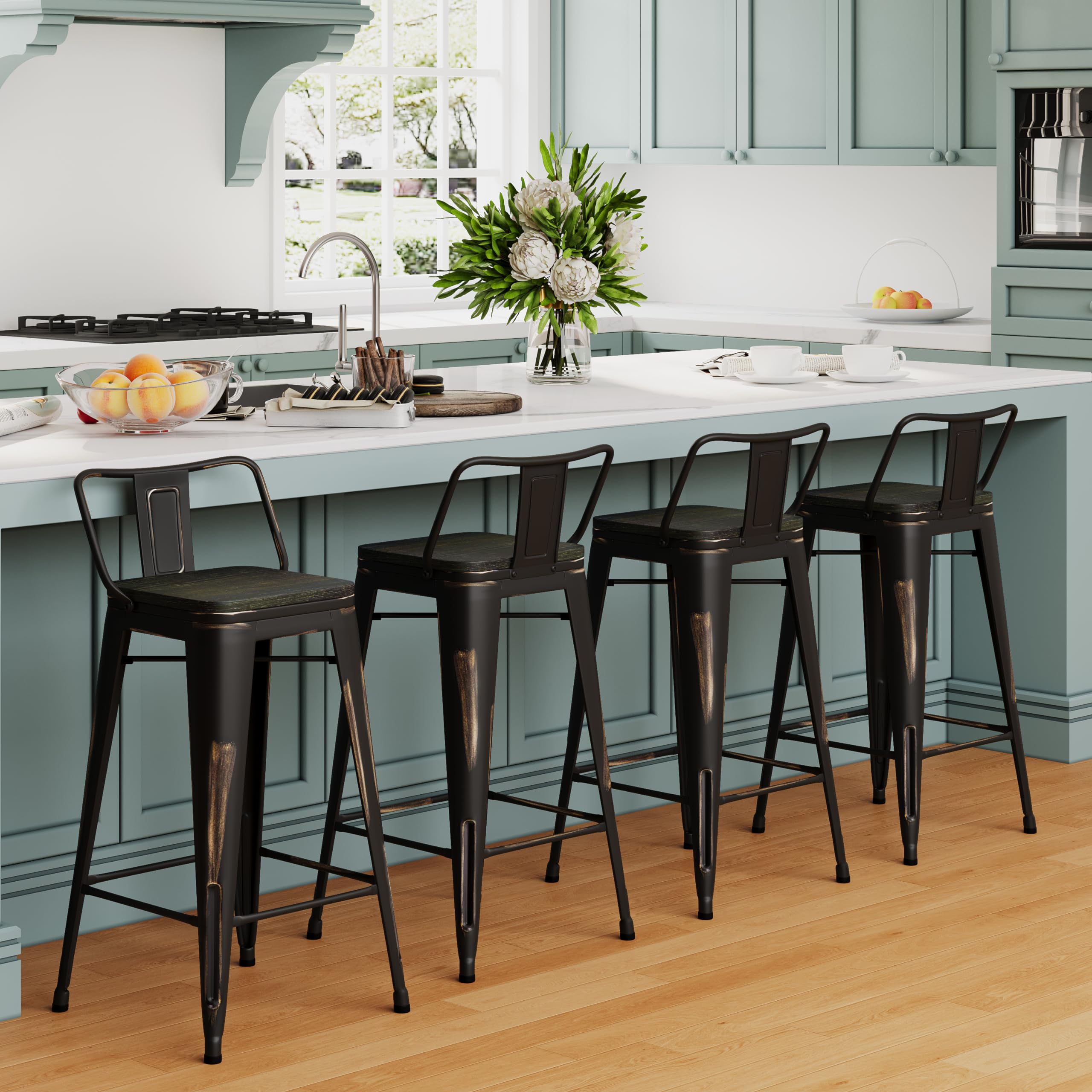 Amazon｜HAOBO Home 24インチ ローバック アンティーク調 ゴールデン