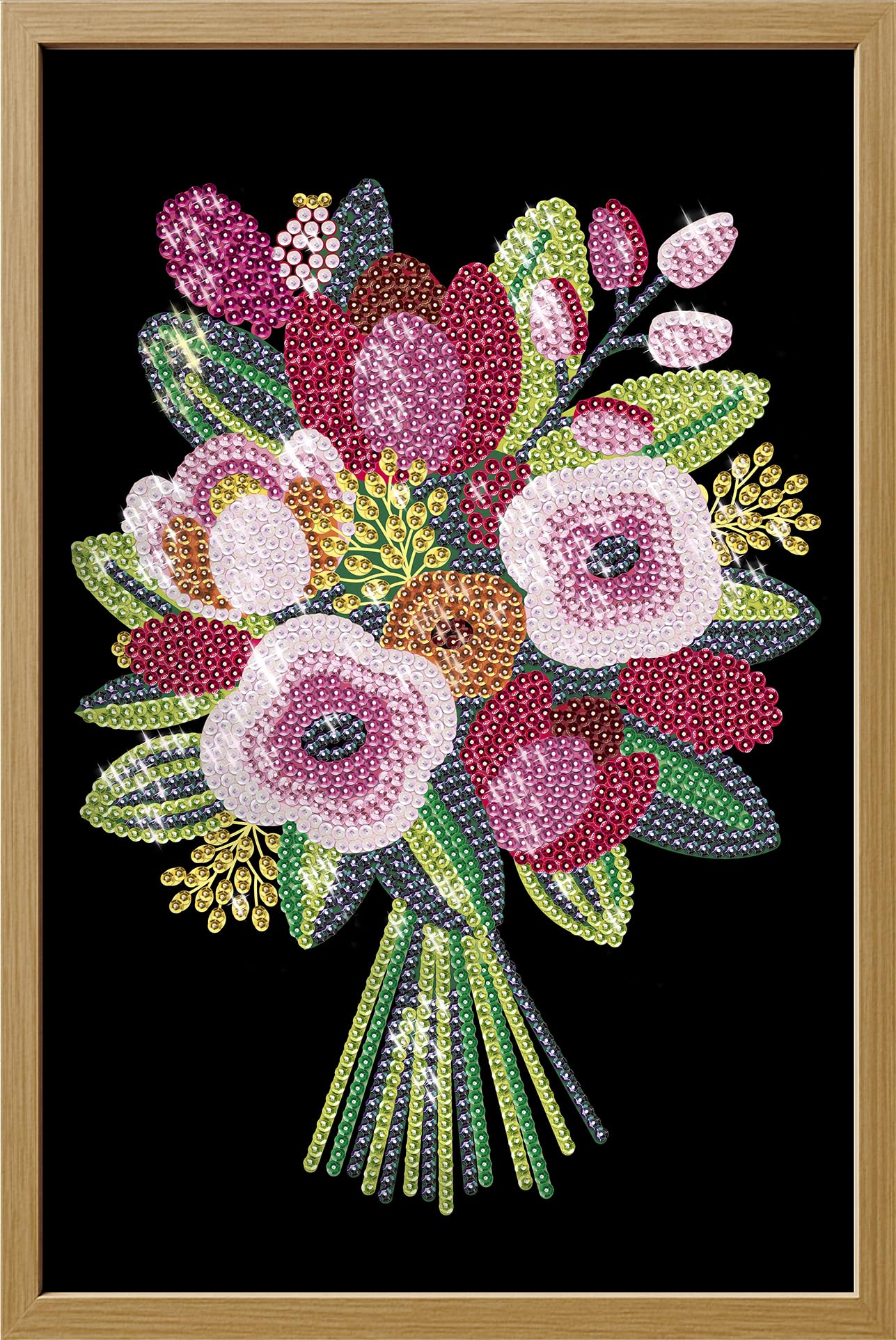 Lansay - Collection Sequins Bouquet de Fleurs - Cadre en Bois - Dès 14 Ans