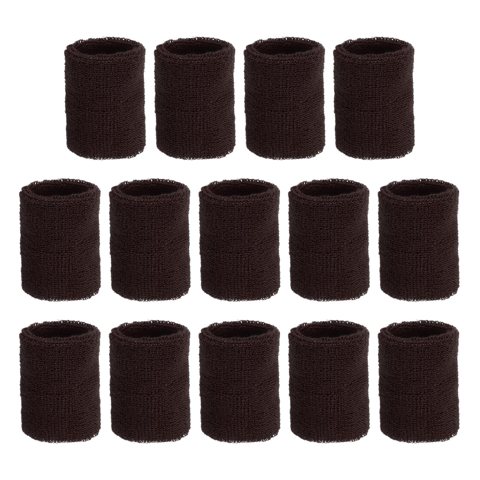 sourcing map Wrist Sweatbands Sports Wrist Bands Sweat for Men & Women Athletic Absorbent for Basketball Football Tennis Soccer Running Working Out Dark Brown, Pack of 14 โ image 1