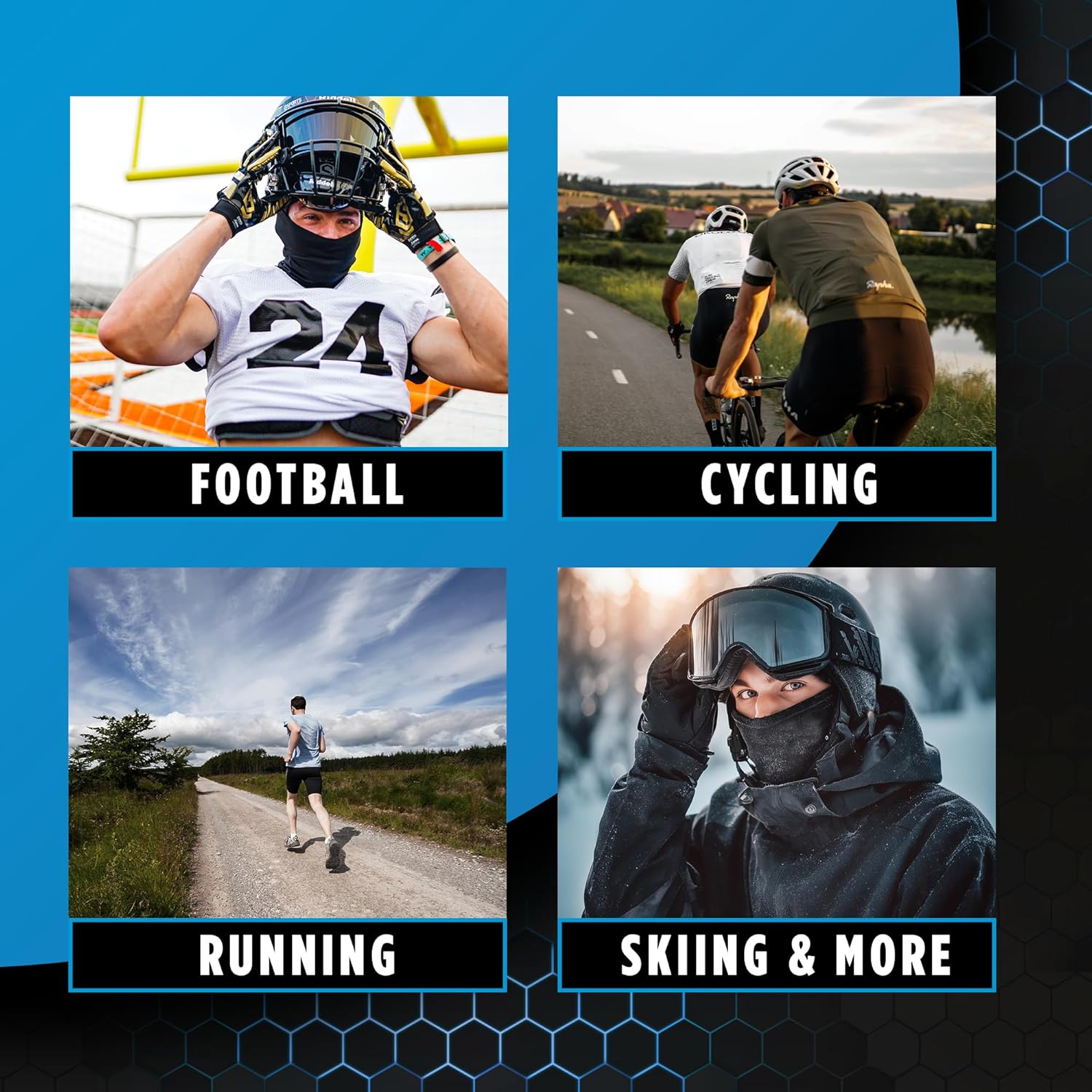 Sports Unlimited Adult/Kids Hood, Football Shiesty Mask, Ski Mask for Men and Women, Summer Balaclava (Warm/Cooling Options) - Image 6