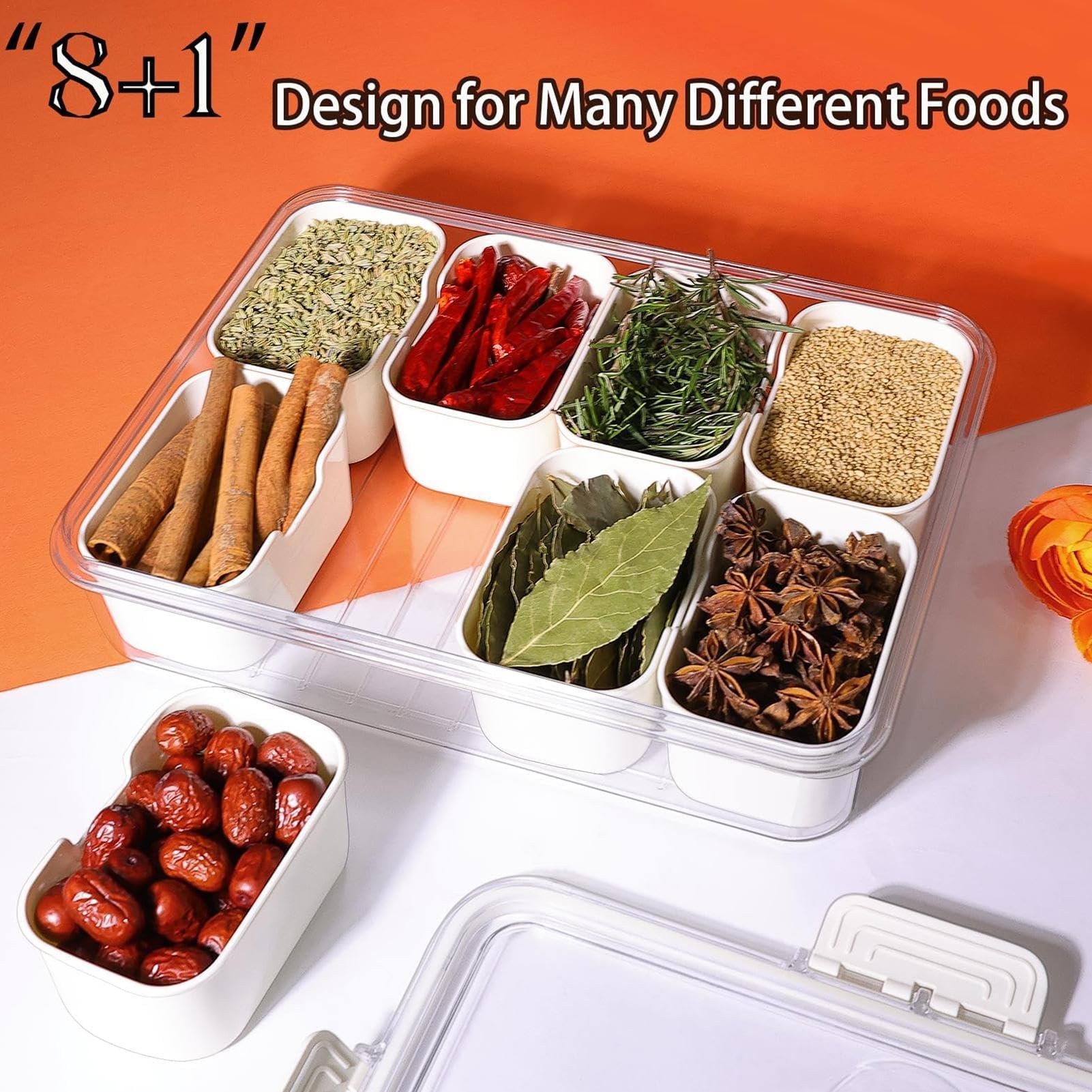 Snack Box a 8 scomparti, a lunga durata, vassoio per frutta e dolcetti, ideale per cani e gatti, soluzione durevole per riporre snack