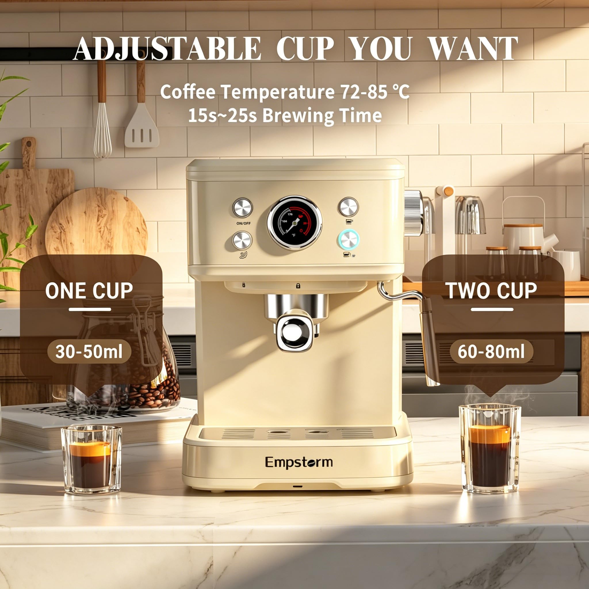 Amazon | Espresso Machine Latte Coffee Makers 20 Bar, 2 IN 1