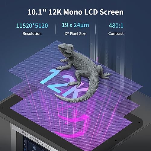 Miniatura 2 de ANYCUBIC Impresora 3D de resina de 12 K, Photon Mono M5s 10.1 pulgadas 12K HD Mono pantalla, impresión rápida 3X, autonivelante y detección