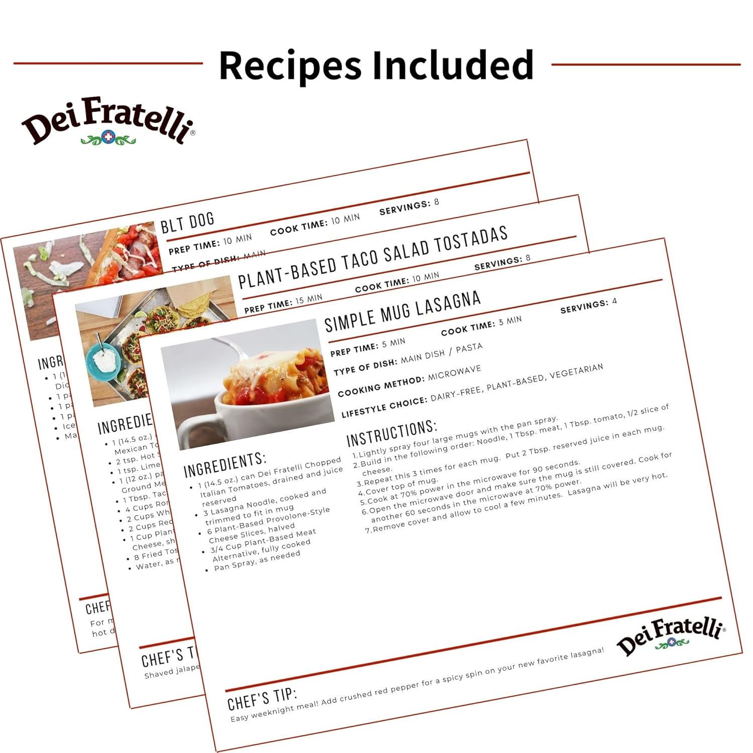 Dei Fratelli Cook's Dinner Prep Variety Tomato Pack - Chopped Mexican, Chopped Italian, Petite Diced – Vine-Ripened Tomatoes - Non GMO, Gluten Free (14.5oz Cans, 6-Pack)