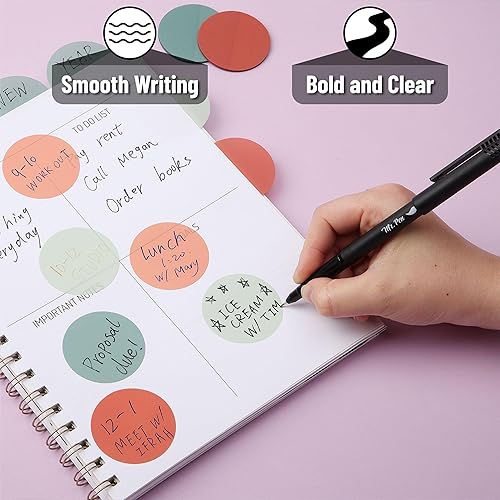 Miniatura 4 de Mr. Pen - Bolígrafos negros fineliner, paquete de 4, bolígrafos de punta fina de 0.020 in, rotulador para notas adhesivas transparentes, marcadores