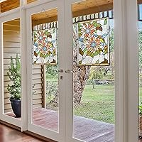 Vista 4 de Capulina Paneles colgantes rectangulares de girasoles con colibríes para ventana, estilo Tiffany, vitrales, artesanías, regalos para decoración