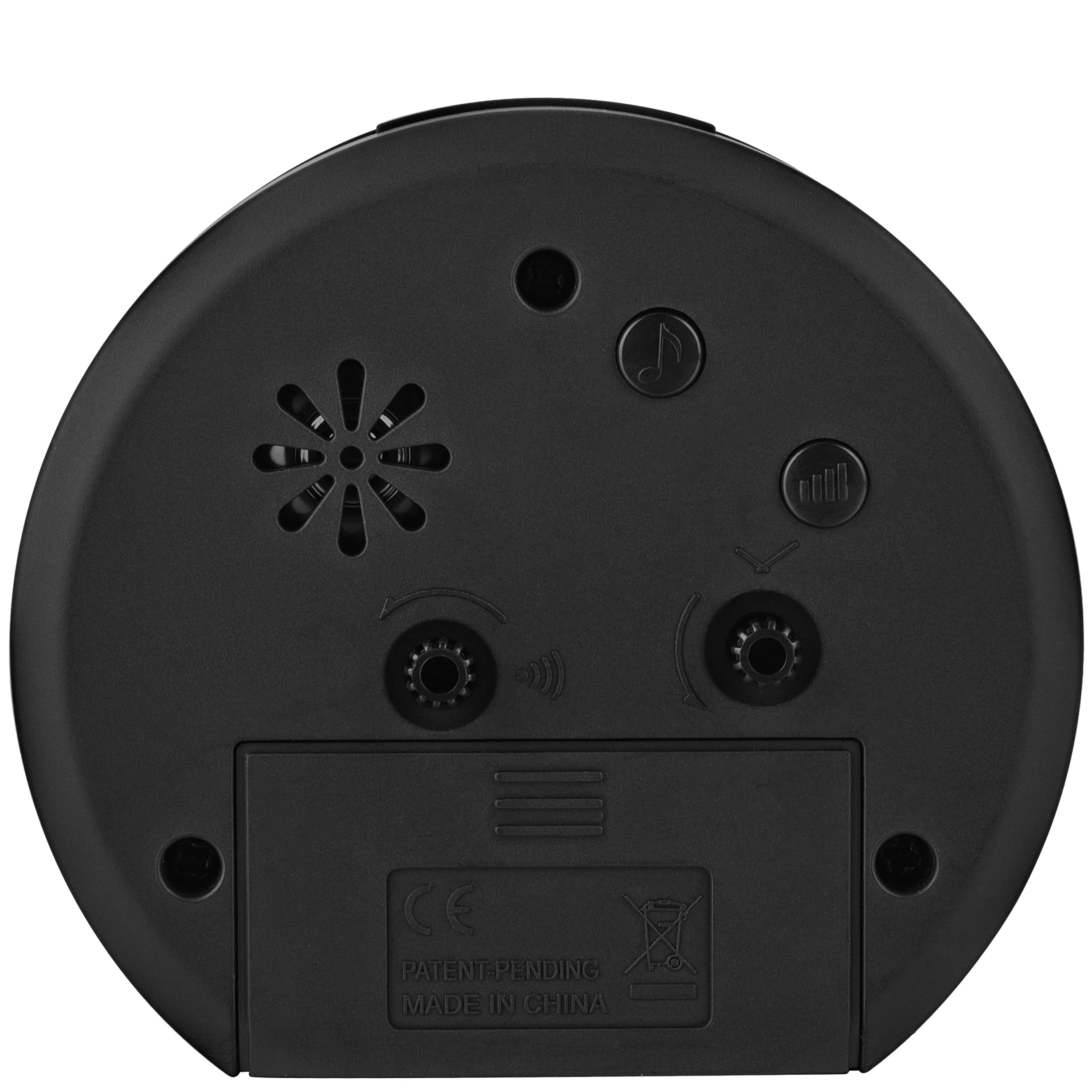 SIMSAM Wecker Kinder Jungen, Kinderwecker Jungen Ohne Ticken für Schulanfänger, Einschulung Kinder Wecker für Junge, Schulkind Lernwecker Analog mit 24 Melodien, Batterie, Snooze (Schwarz-Hellblau)