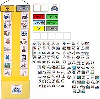 Vista 13 de Programa visual para niños – 133 tarjetas de plástico duraderas con imágenes y monedas con lazo suave Tabla de rutina diaria y recompensas por