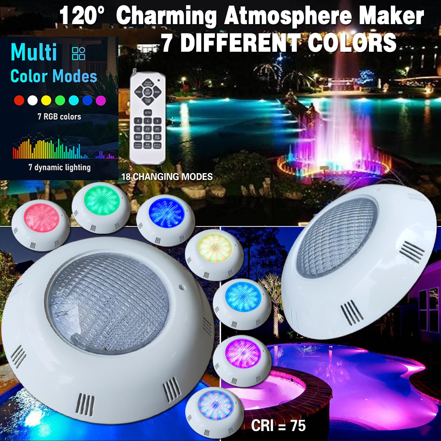 B·LED BARCELONA LED - Foco LED sumergible para piscina - 12V AC - 24W - IP68 - Ø295mm