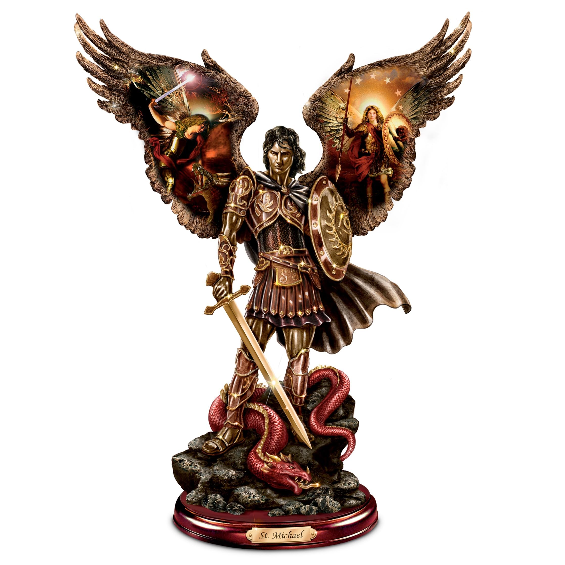 The Bradford ExchangeArchangels of Light Bronze Sculpture Collection, Renaissance-Inspired, Hand-Cast, Hand-Painted, Limited Edition