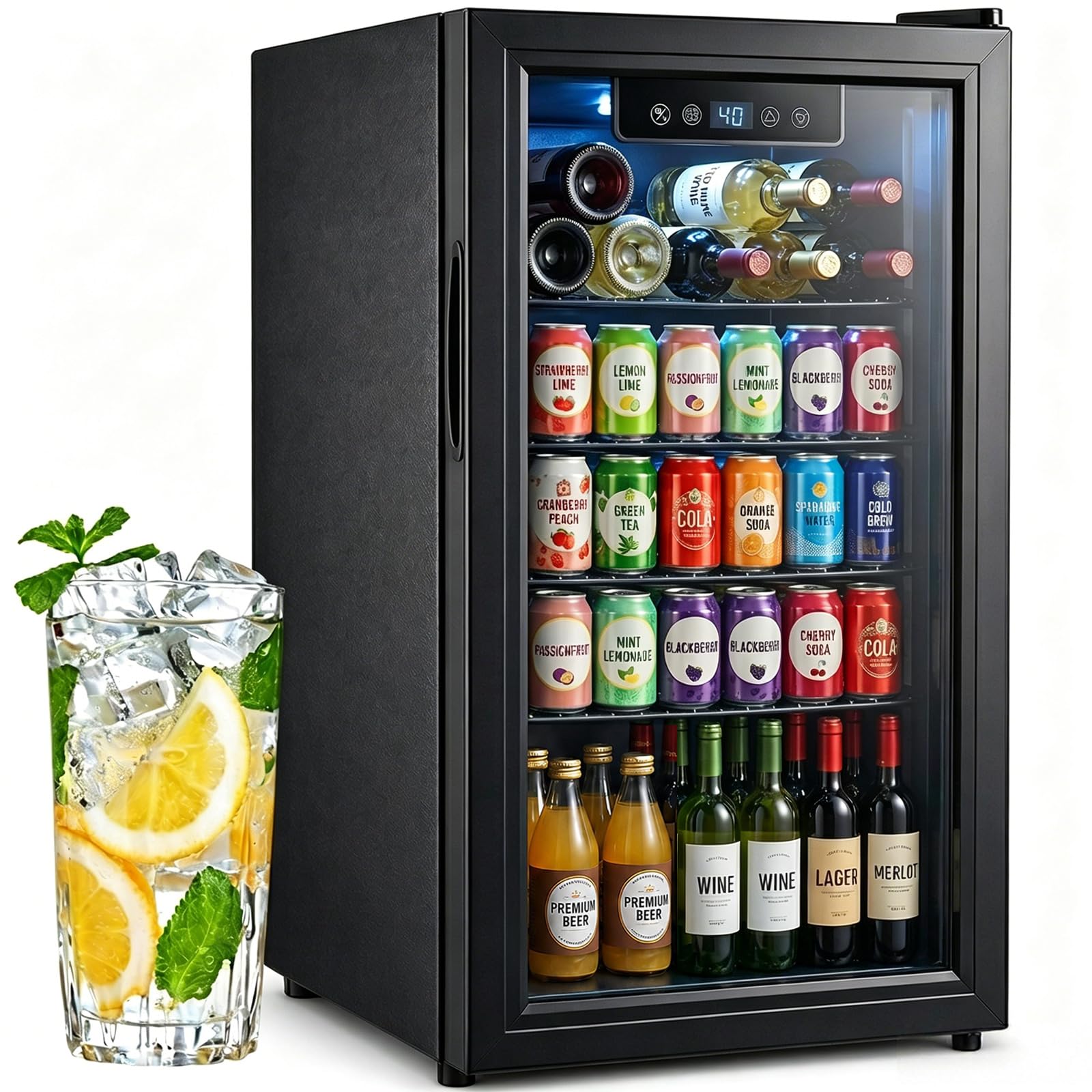 PLENTORA PT-Mini Fridge-3.2-2 3.2 cu ft Wine Cooler