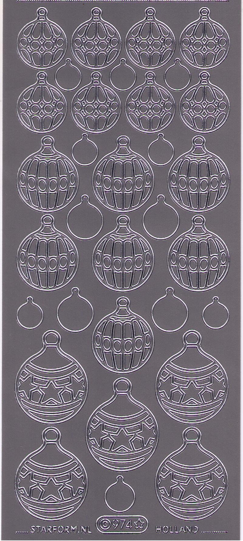 Starform Silver Christmas Peel Off Sticker 974