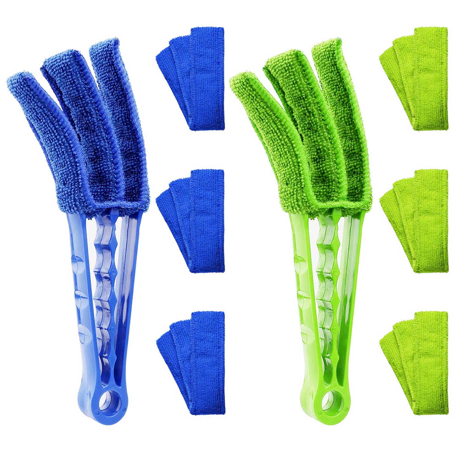Procest 2 Pack Window Blind Cleaner Duster Tool with 6 each Microfiber