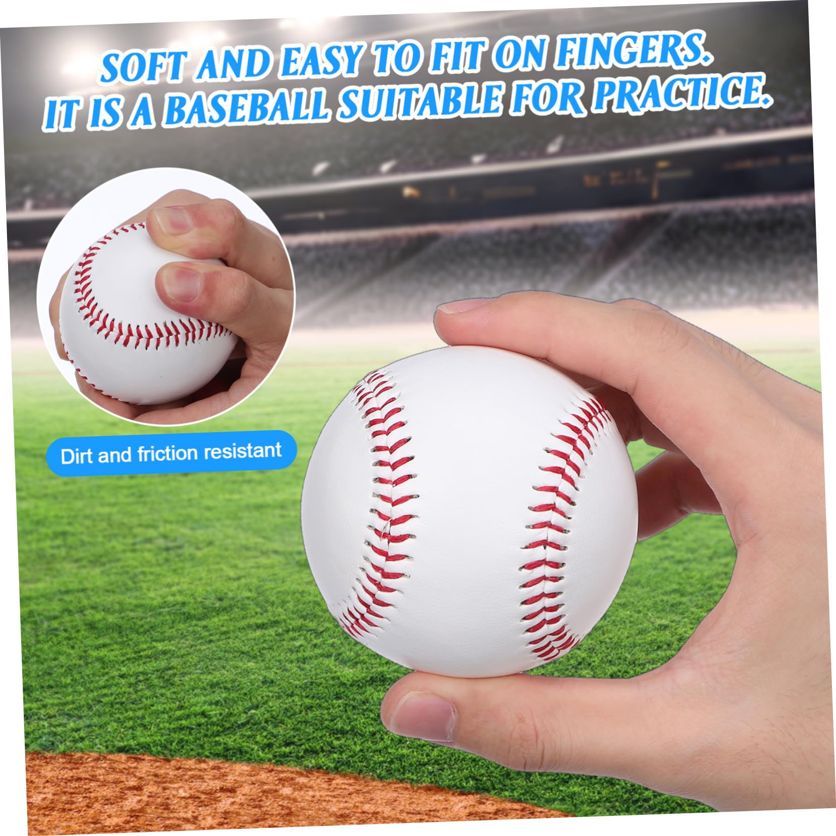 Toyvian Balones de Béisbol de Práctica 12 Piezas PVC Blanco