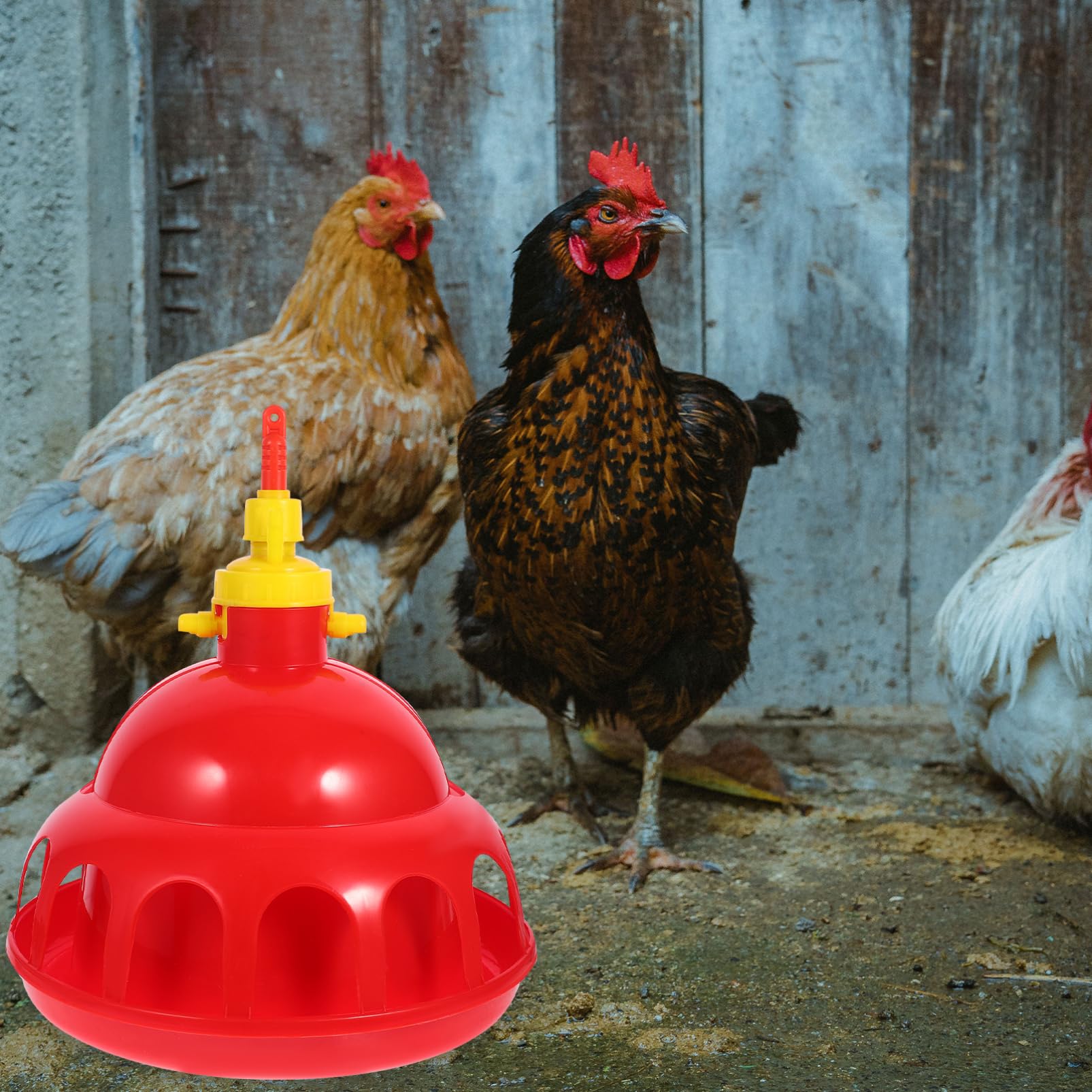 Abbeveratoio Automatico per Pollame in Pp Rosso, 1 Pezzo | Dosaggio Automatico Dell’acqua, Sicuro e Facile da Usare, per Fattoria e Negozio, Adatto a Pet e Colombi