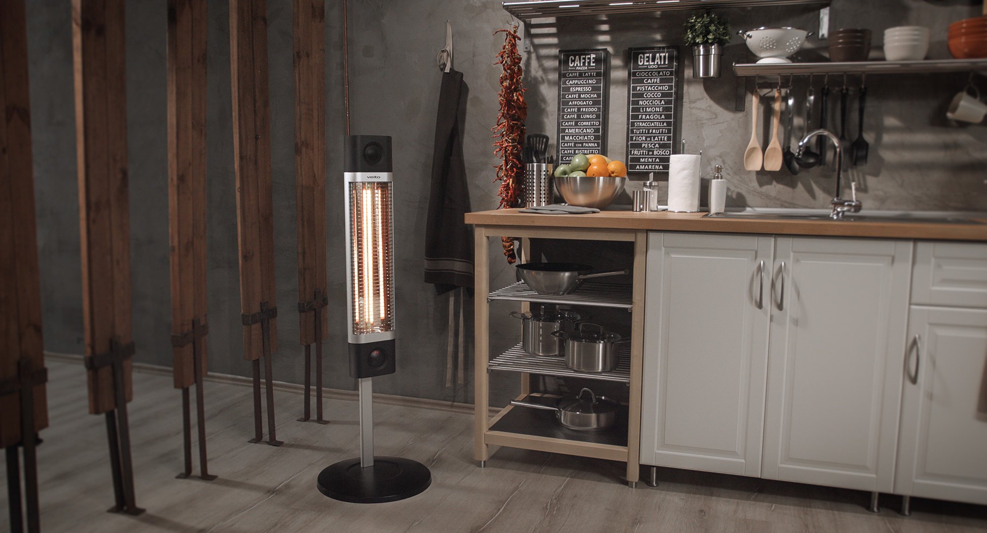 veito CH1800RE - Calefactor halógeno, 1800 W, Color Negro