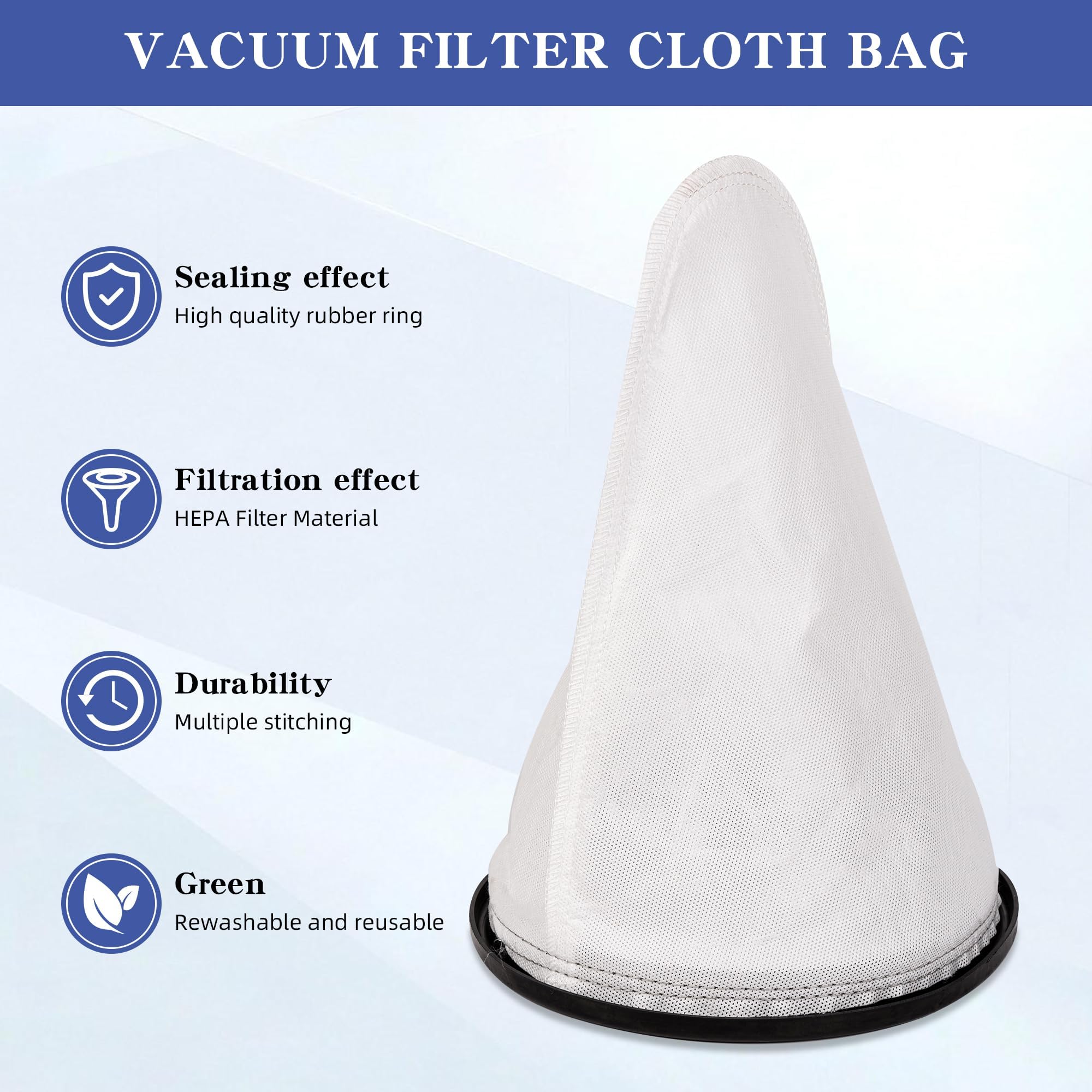 Paquete de 4 bolsas de filtro de aspiradora 2KE2105000 para aspiradora C2401 RY4000 Hoover, bolsa de tela HEPA, bolsa de filtro, lavable, reutilizable