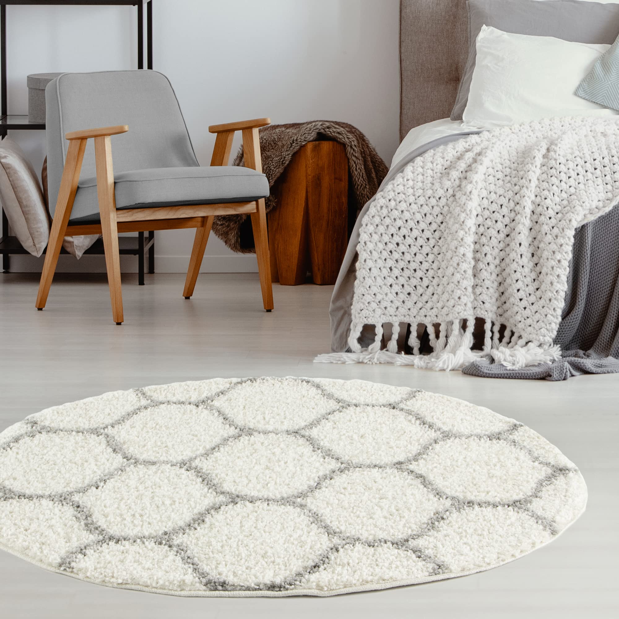 The Rugs Ivory Moroccan Shaggy Rug | 600