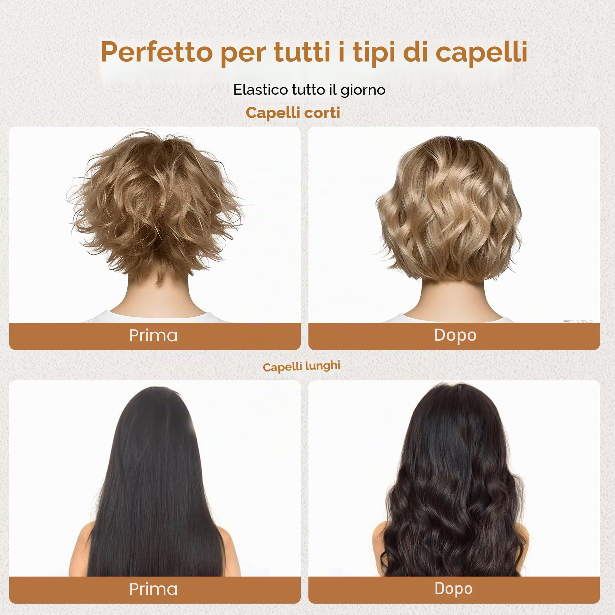 UKLISS Ferro ondulato per capelli Beach Waves, ferro arricciacapelli adatto per principianti, ferro ondulato ionico per capelli corti e lunghi con display LCD a 12 temperature (120-230℃)