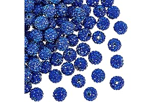 PH PandaHall Necklace Beads Blue and Rhinestone Round Diamond Clay Bead For Bracelet Jewelry Making