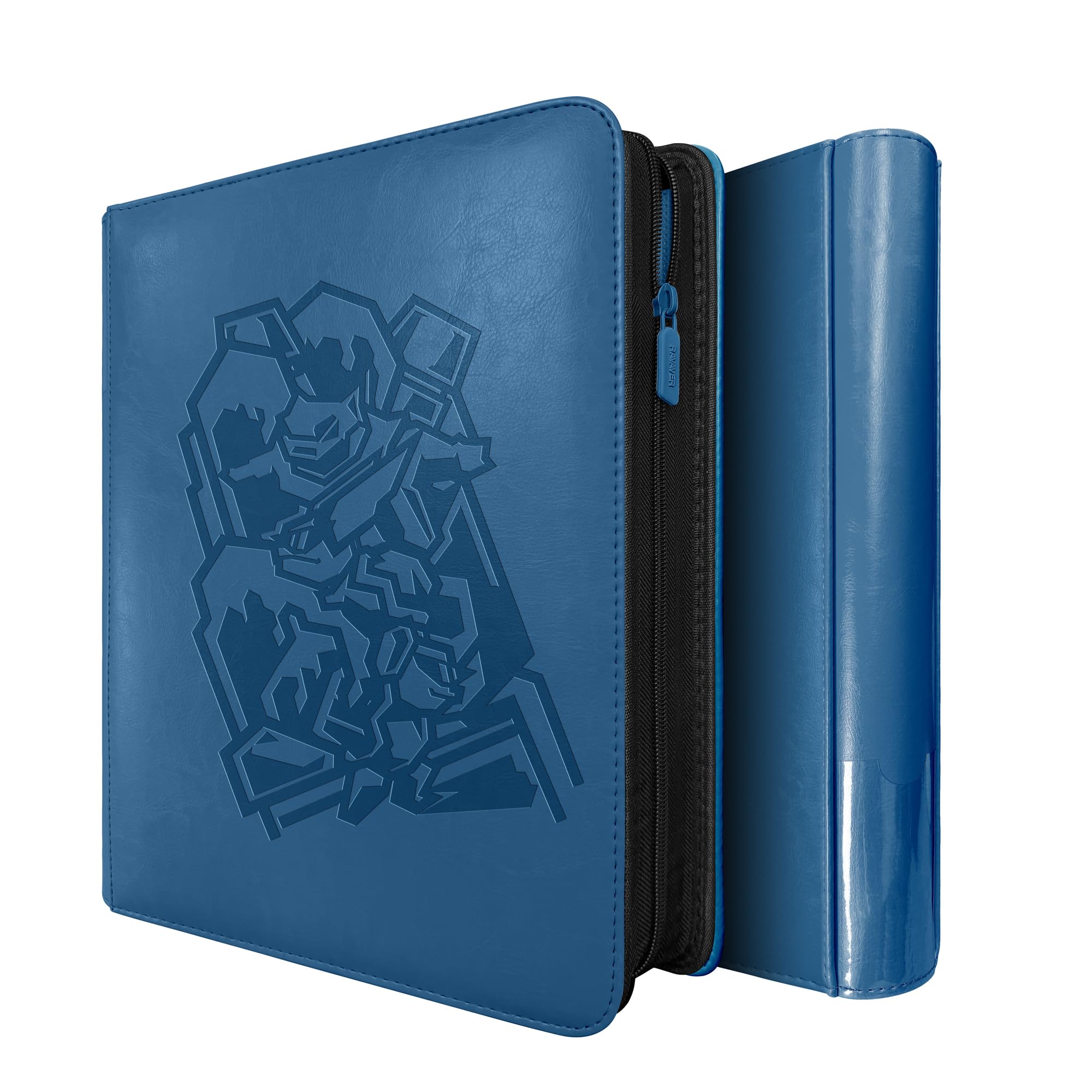 Douper Card Binder for Pokemon Cards 9 Pocket 360 Trading Cards Games Collection Holder Book Folder with Customizable Label Slot and Side-Loading Sleeves (Blue)