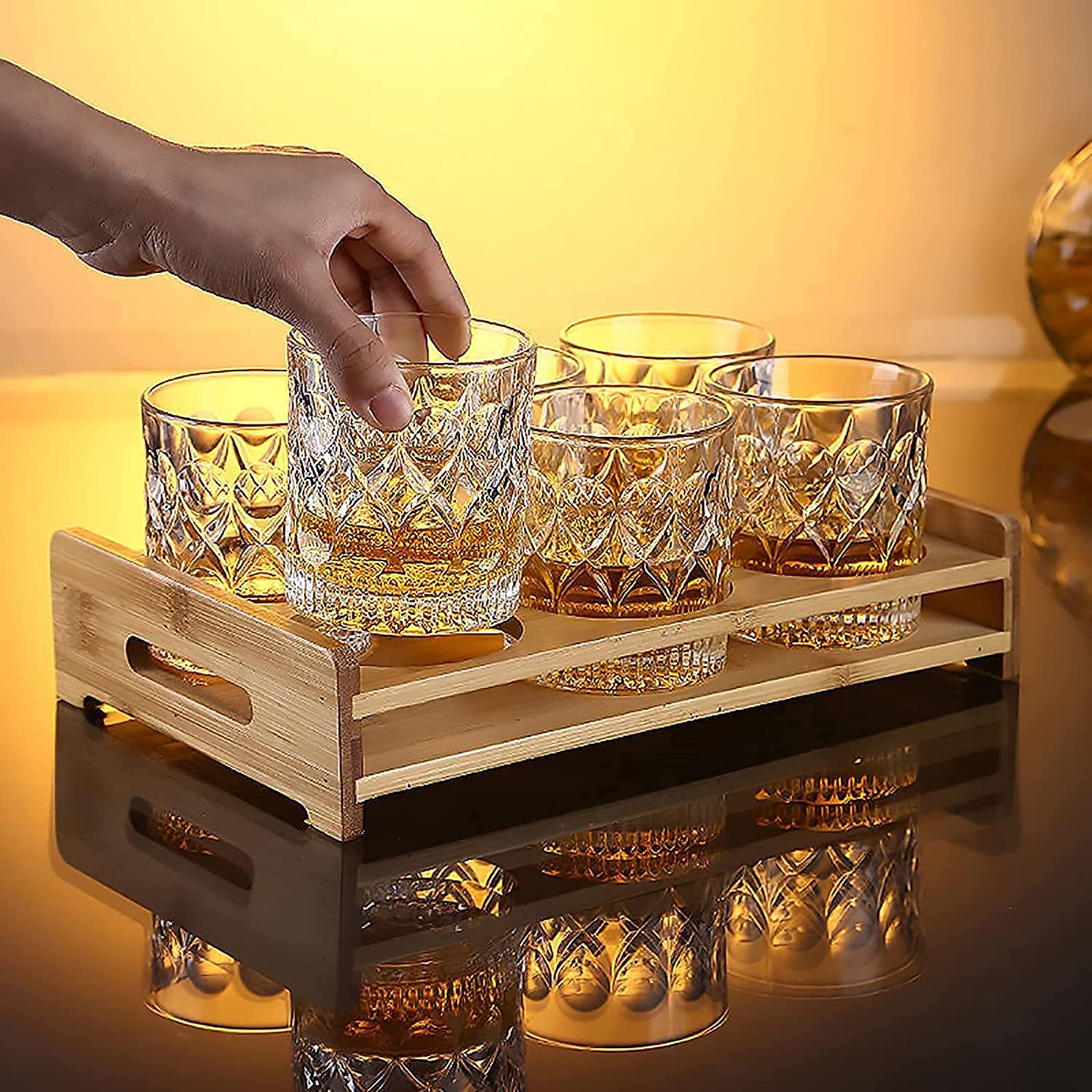 MZP Italin Premium Luxury Whisky Glass Crystal Imported Set of 6 Clear 300 ML Scotch Glass Clear Crystal Whiskey Glass | 300 ML | Set of 6 (300 ml, 6) 4