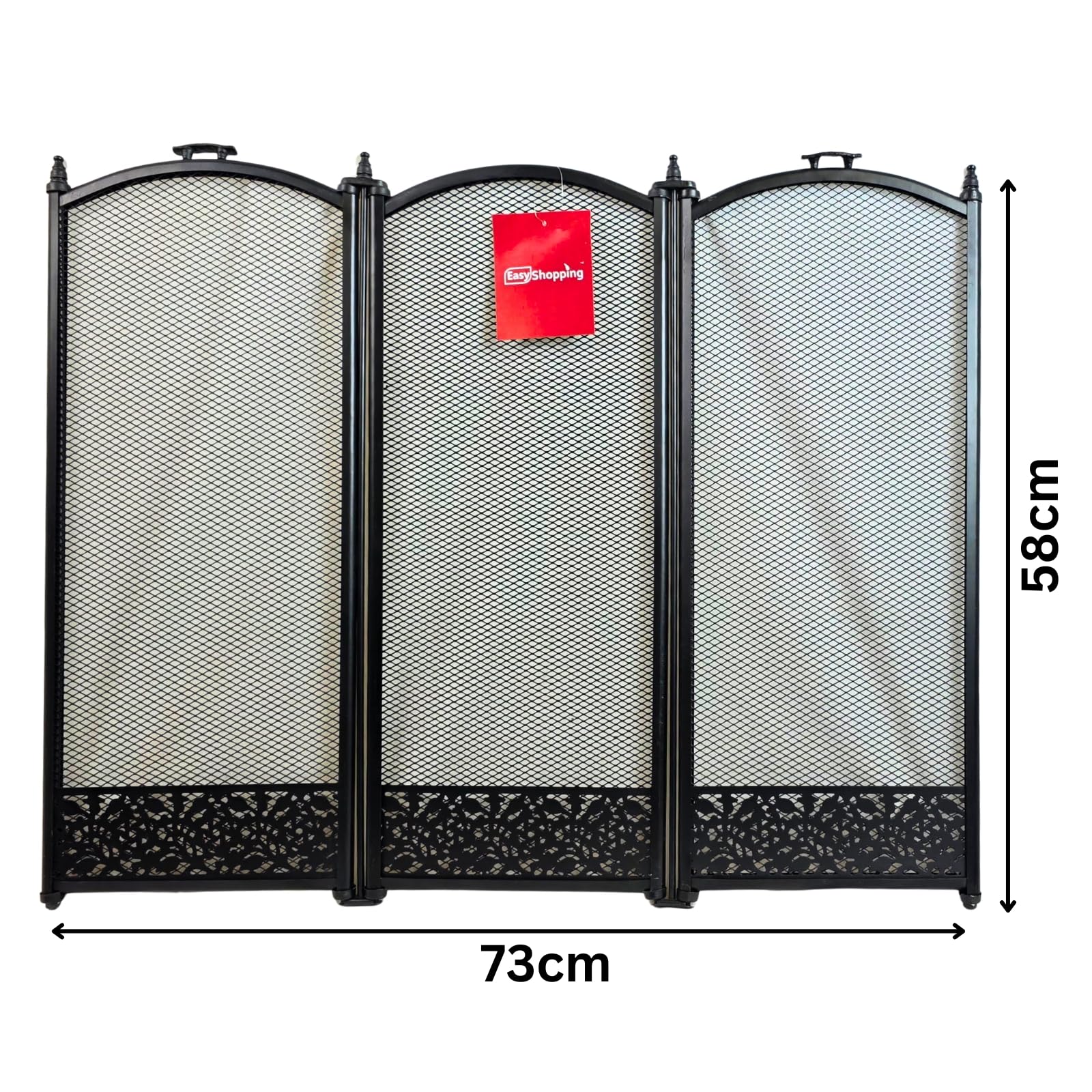 Easy Shopping® 3-Panel Black Firguard Metal Firescreen Safety Screen Strong - Image 2