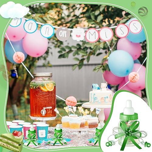 Miniatura 38 de Nuenen 48 botellas de leche para baby shower con cinta, botellas de plástico de oso para dulces, regalos de baby shower, revelación de género, Rosado