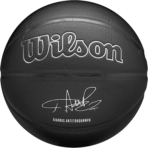 Wilson NBA Nightmode Baloncesto - Giannis, negro, 7