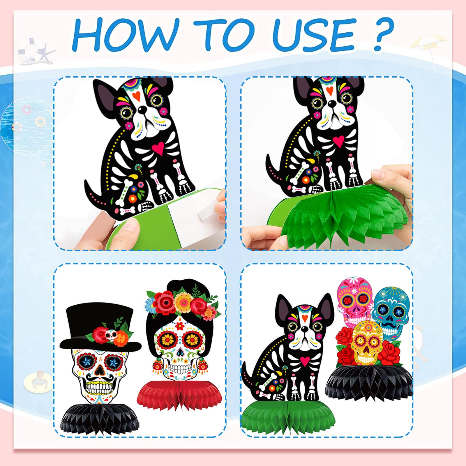Snapklik.com : Day Of The Dead Decorations 9 Pieces Dia De Los Muertos ...