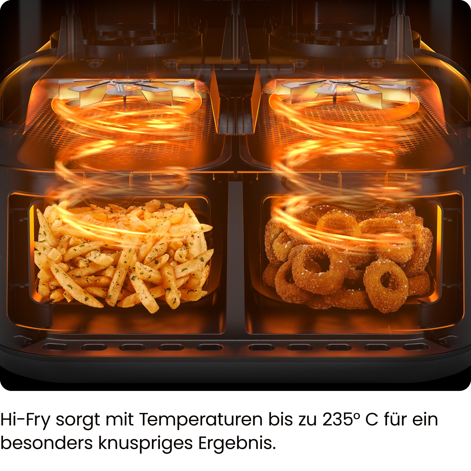 Chefman 5,6L Doppelkorb-Heißluftfritteuse 2100W, Sync-Finish, Hi-Fry