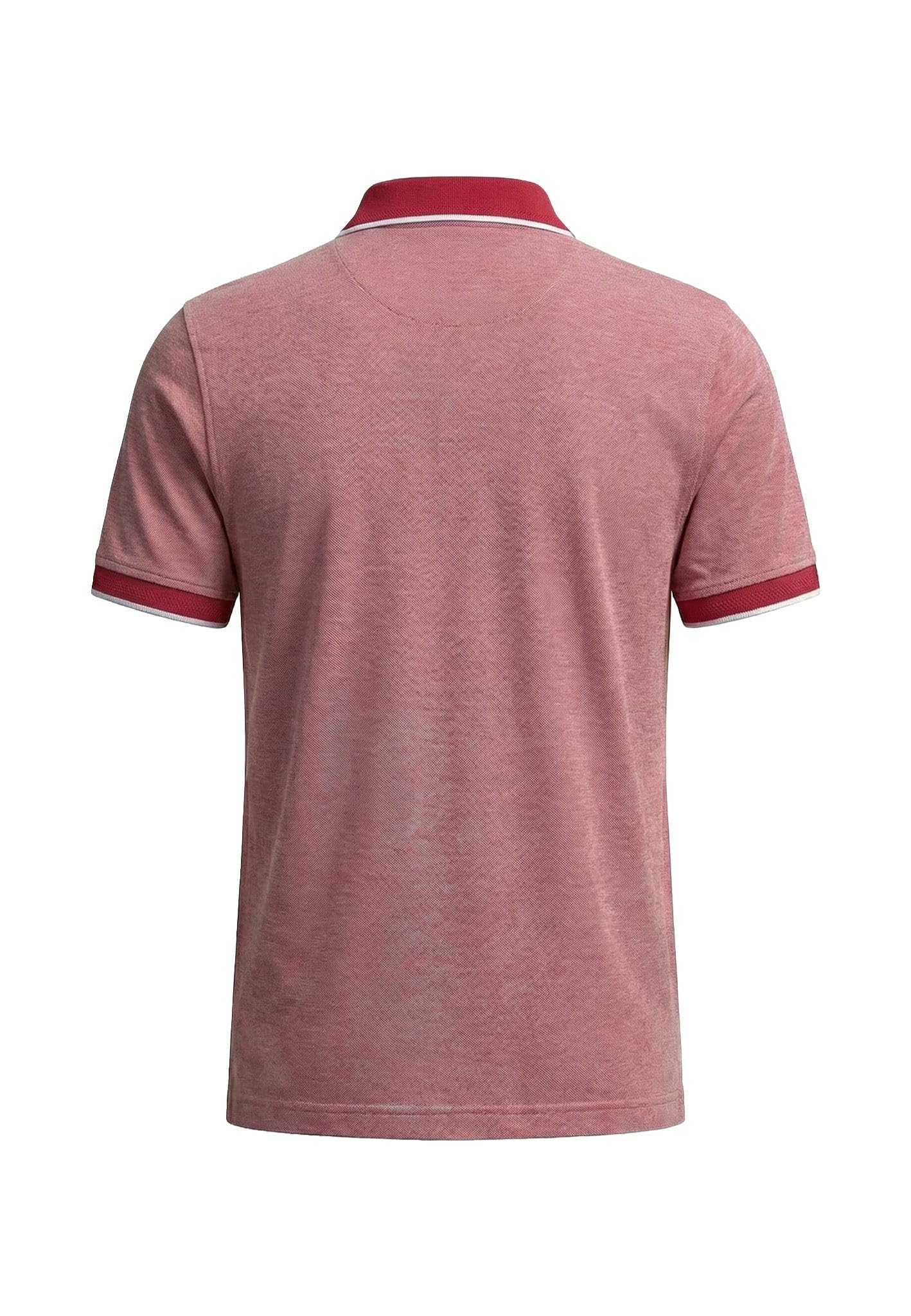 FYNCH-HATTON Poloshirt aus Baumwolle mit Strukturmuster und Kontrastkragen