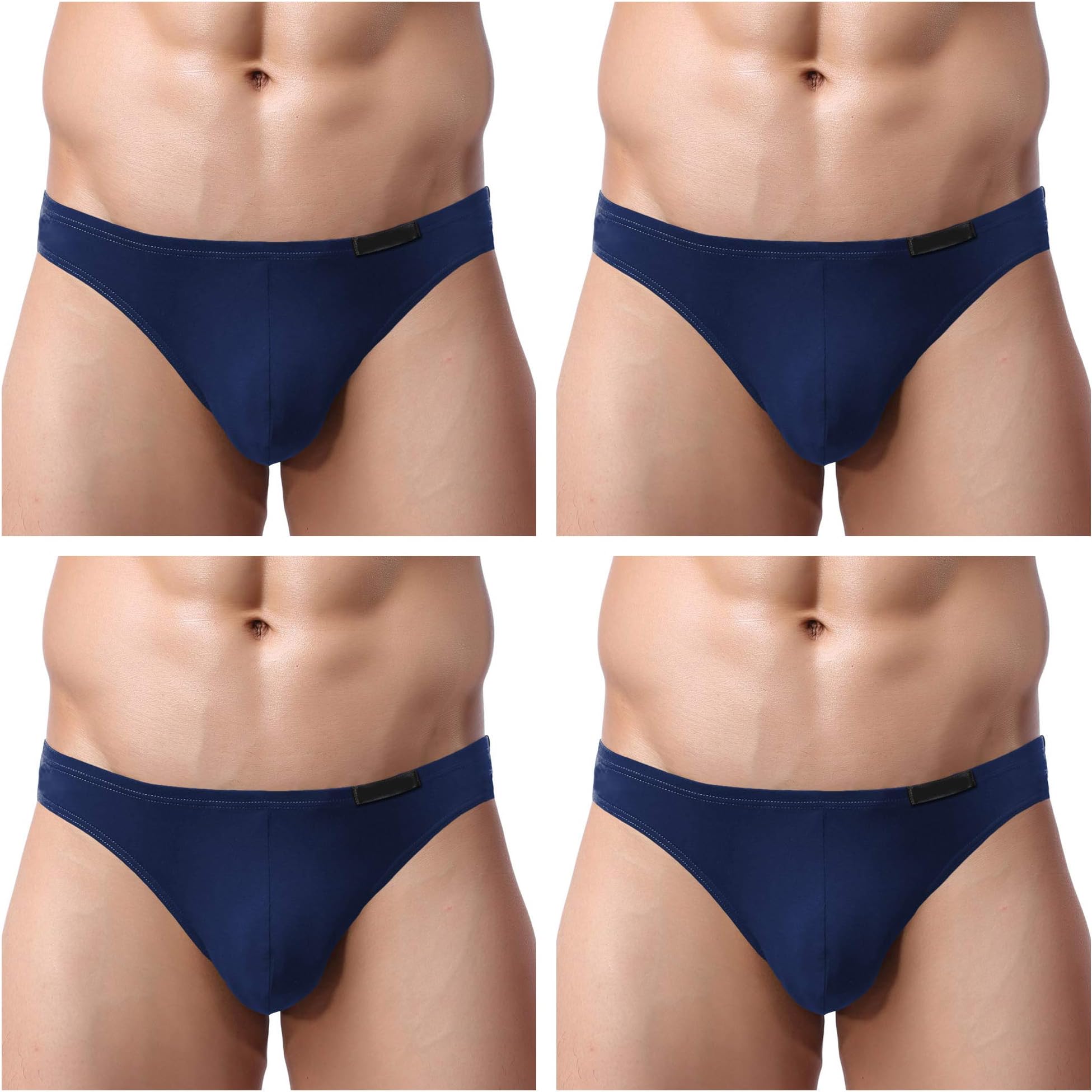 AvidloveMen's Modal Briefs Underwear Multipack Soft Classic Slip Underpants Sexy Low Rise Panties with No Front Opening 4-Pack