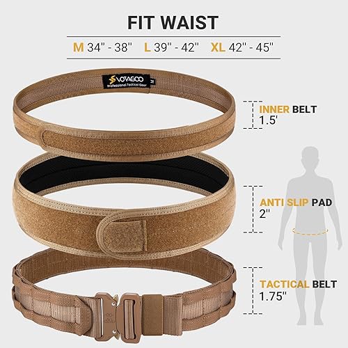 Miniatura 3 de Cinturón táctico, cinturón de batalla MOLLE con hebilla de liberación rápida, cinturón de pistola resistente para aplicación de la ley para Airsoft
