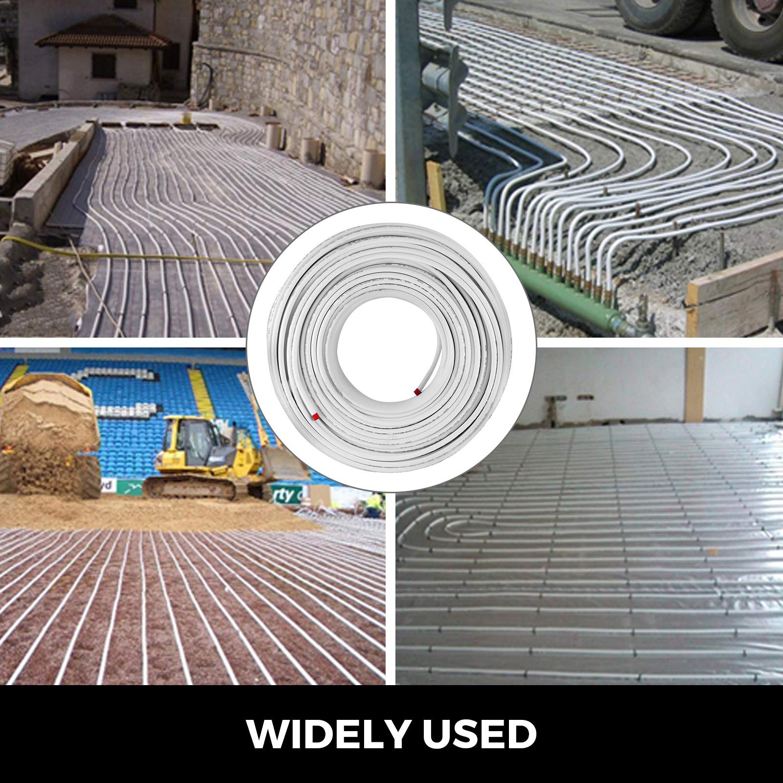 VEVOR Wąż PEX AL PEX Ogrzewanie podłogowe 200 m PEX-Al-PEX Aluminiowy plastikowy wąż 20 kg Wąż do ogrzewania podłogowego do gazu ciepłej wody i zimna ogrzewanie domowe ciecz chemiczna