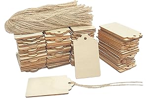 200 Pack Wood Tags with Holes for DIY Crafts (3 Inch)
