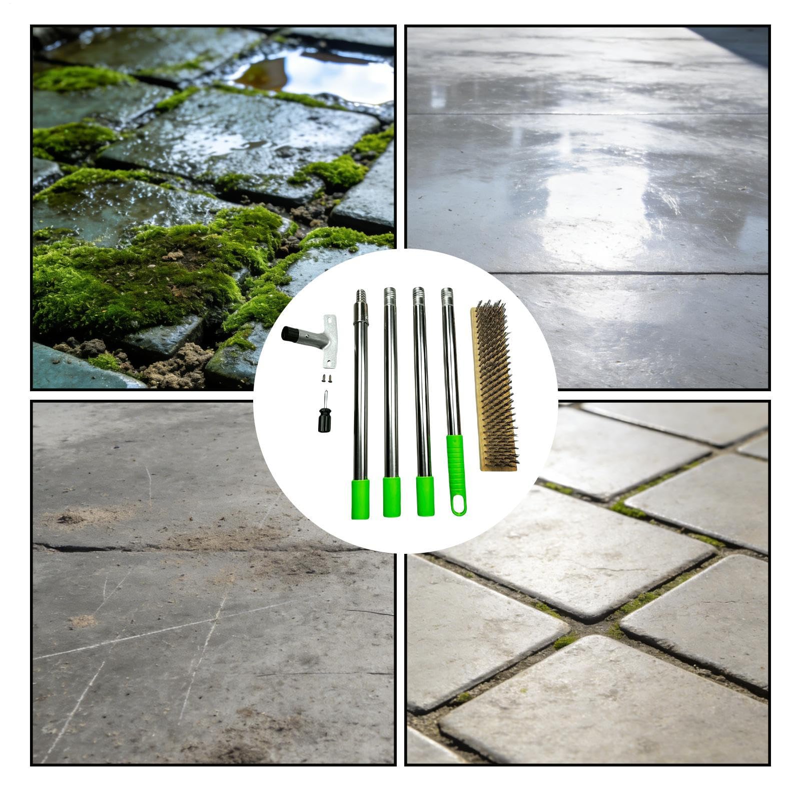 Brosse métallique en acier inoxydable Grattoir à poils durs pour sol