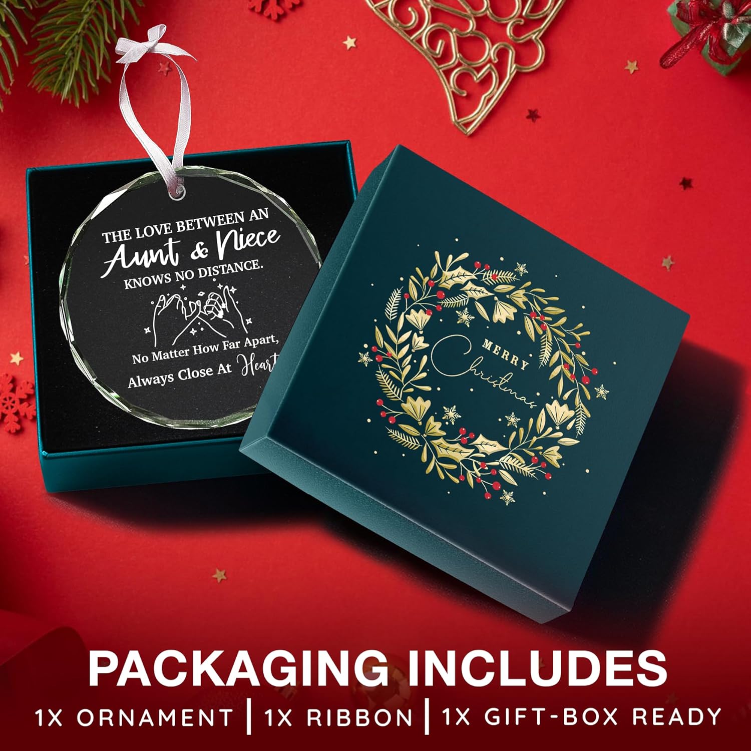 Gifts for Aunts from Niece - Unique Aunt and Niece Christmas Ornaments, for Aunt and Niece Christmas, Ideal for Holiday Season and Special Auntie Gift for Women