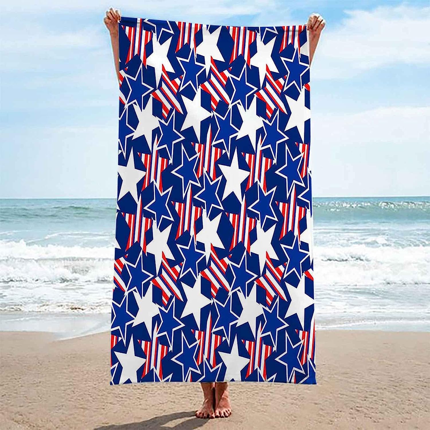 Asciugamano Da Spiaggia Telo Mare In Microfibra Grande,Telo Mare，Perfetto Per Lo Sport, Viaggi, Campeggio, Palestra, Piscina.Telo Mare Grande Stella Blu Creativa 200 X 200 Cm -9S8A/I0G