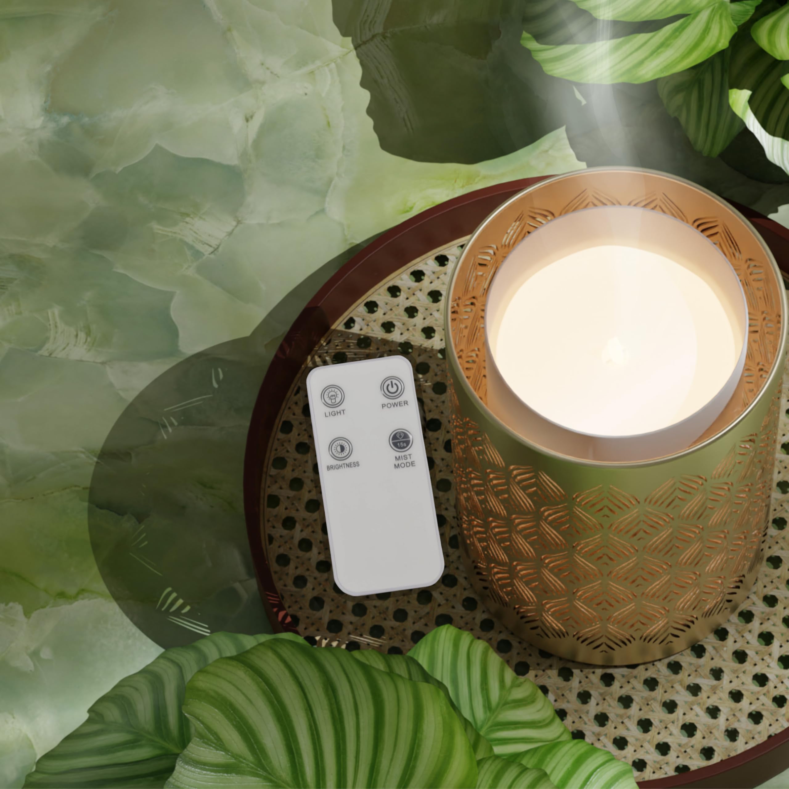 Zen’Arôme Diffuseur Huile Essentielle Vienne – Diffusion Ultrasonique Multifonction Aromathérapie à Froid – Parfum Maison - Télécommande et Éclairage LED Coloré – Métal et Verre