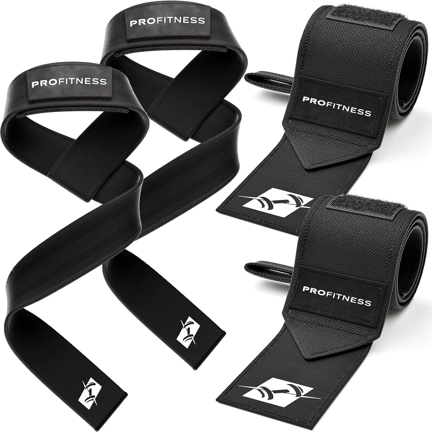 ProFitness Wrist Wraps for Weightlifting with Premium Lifting Straps - Weight Lifting Wrist Wraps and Gym Straps Ideal for Men & Women Workout & Training - Workout Straps with Wrist Support